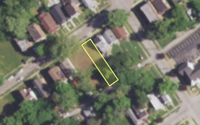 Aerial view of 5468 ORIOLE AV — vacant lot, St. Louis with approximate parcel outline