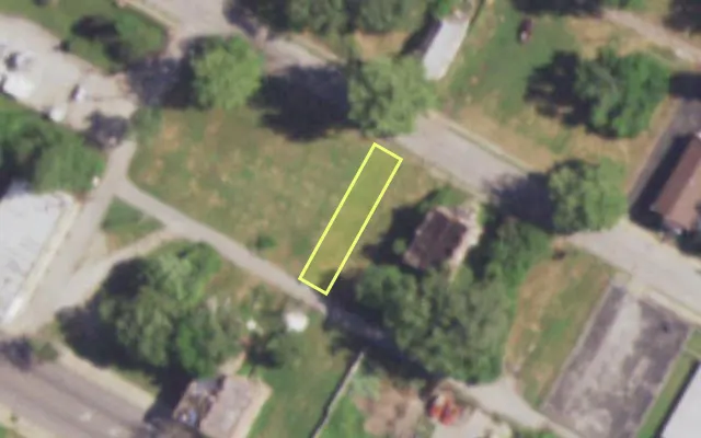 Aerial view of 4436 ALDINE AV — vacant lot, St. Louis with approximate parcel outline