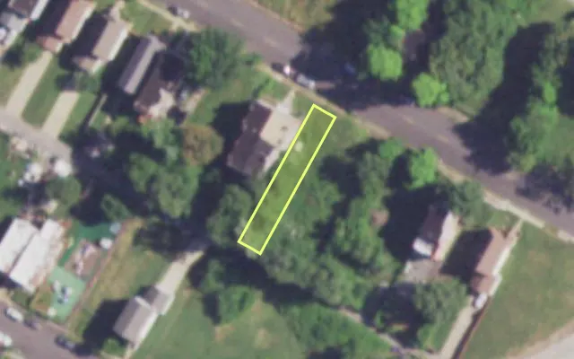 Aerial view of 3716 FINNEY AV — vacant lot, St. Louis with approximate parcel outline