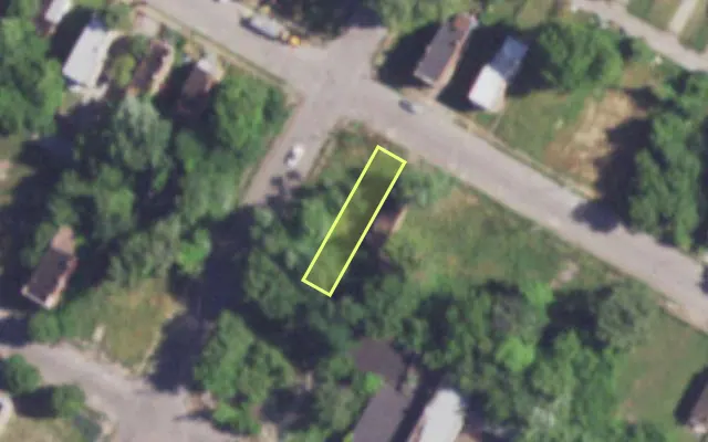 Aerial view of 3966 NORTH MARKET ST — vacant lot, St. Louis with approximate parcel outline