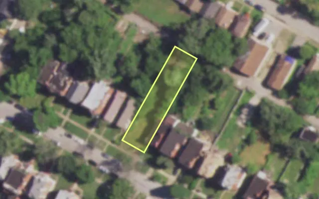 Aerial view of 4807 HAMMETT PL — vacant lot, St. Louis with approximate parcel outline