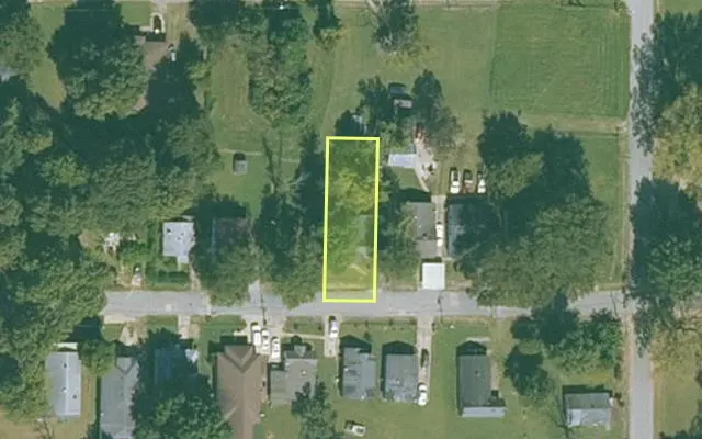 Aerial view of MISSISSIPPI County parcel 305-07503-000 — Arkansas post-auction with approximate parcel outline