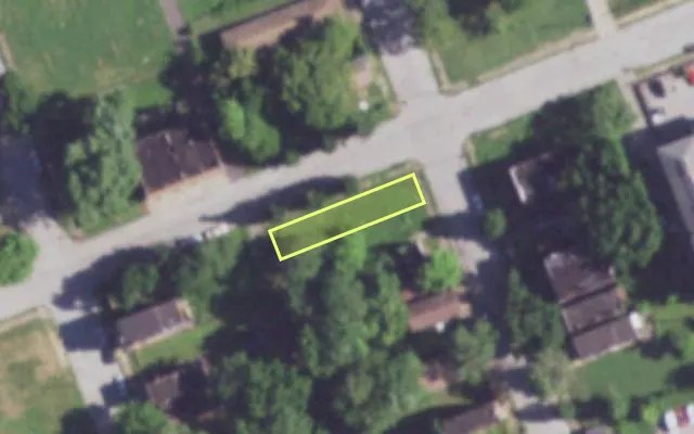 Aerial view of 3837 VEST AV — vacant lot, St. Louis with approximate parcel outline