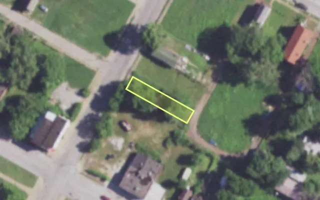 Aerial view of 4118 PRAIRIE AV — vacant lot, St. Louis with approximate parcel outline